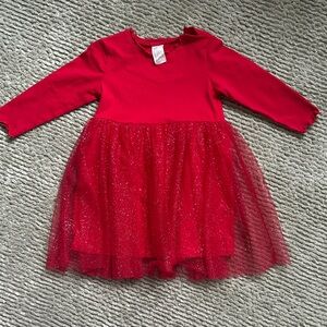 H&M Baby Red Long Sleeve Tulle Dress